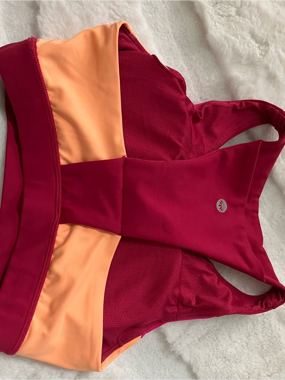 Senita Athletics Colorblock Sports Bra in Burgundy, Pink & Peach - Picture 3 of 4
